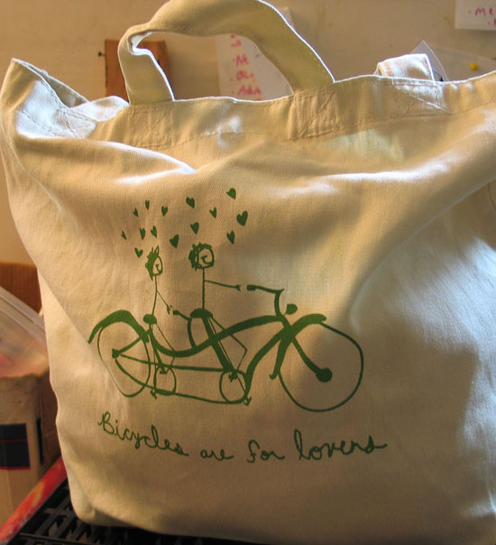 bicycles are for lovers tote bag
