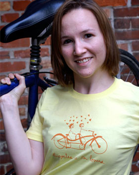 Bicycles are for Lovers tandem tshirt for HER